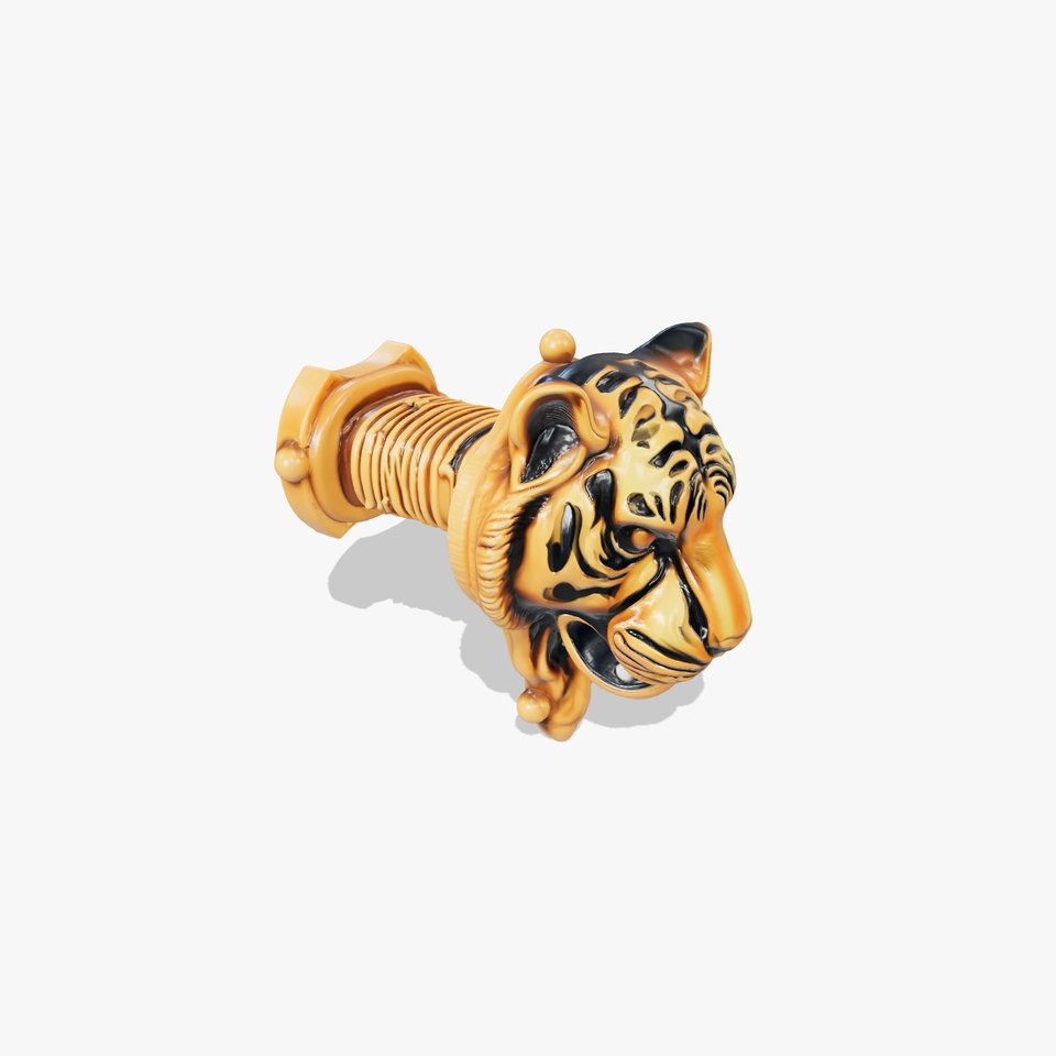Bronze Tiger Head Door Handle model pack